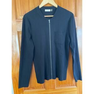 IKKS mens black zippered cardigan size M